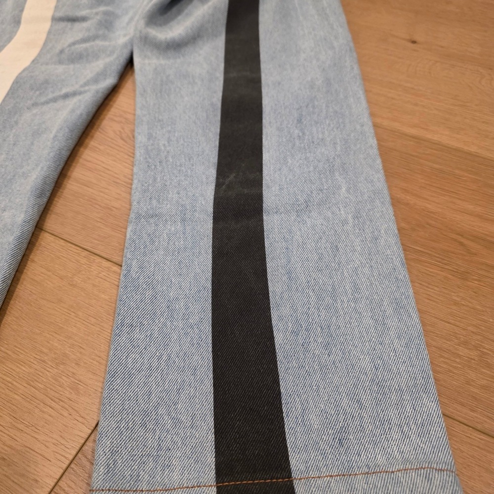 Still Here Tate High Rise Straight Leg Jeans Light Wash Stripe Size 27 (26x26) - Picture 12 of 14